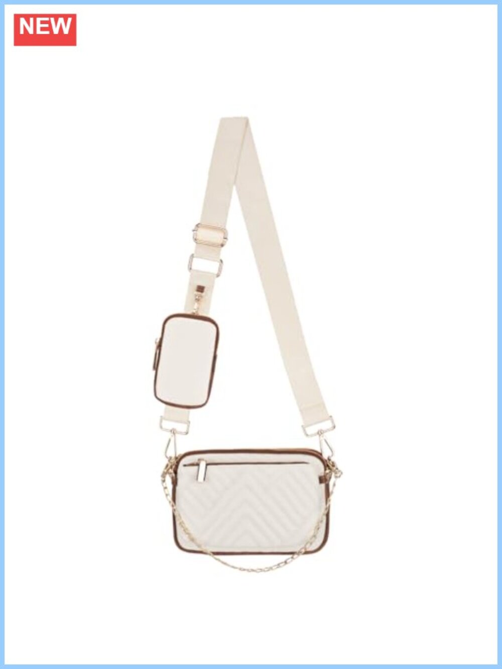 Synthetic Leather 3-in-1 Crossbody Sling Bag Convertible Strap